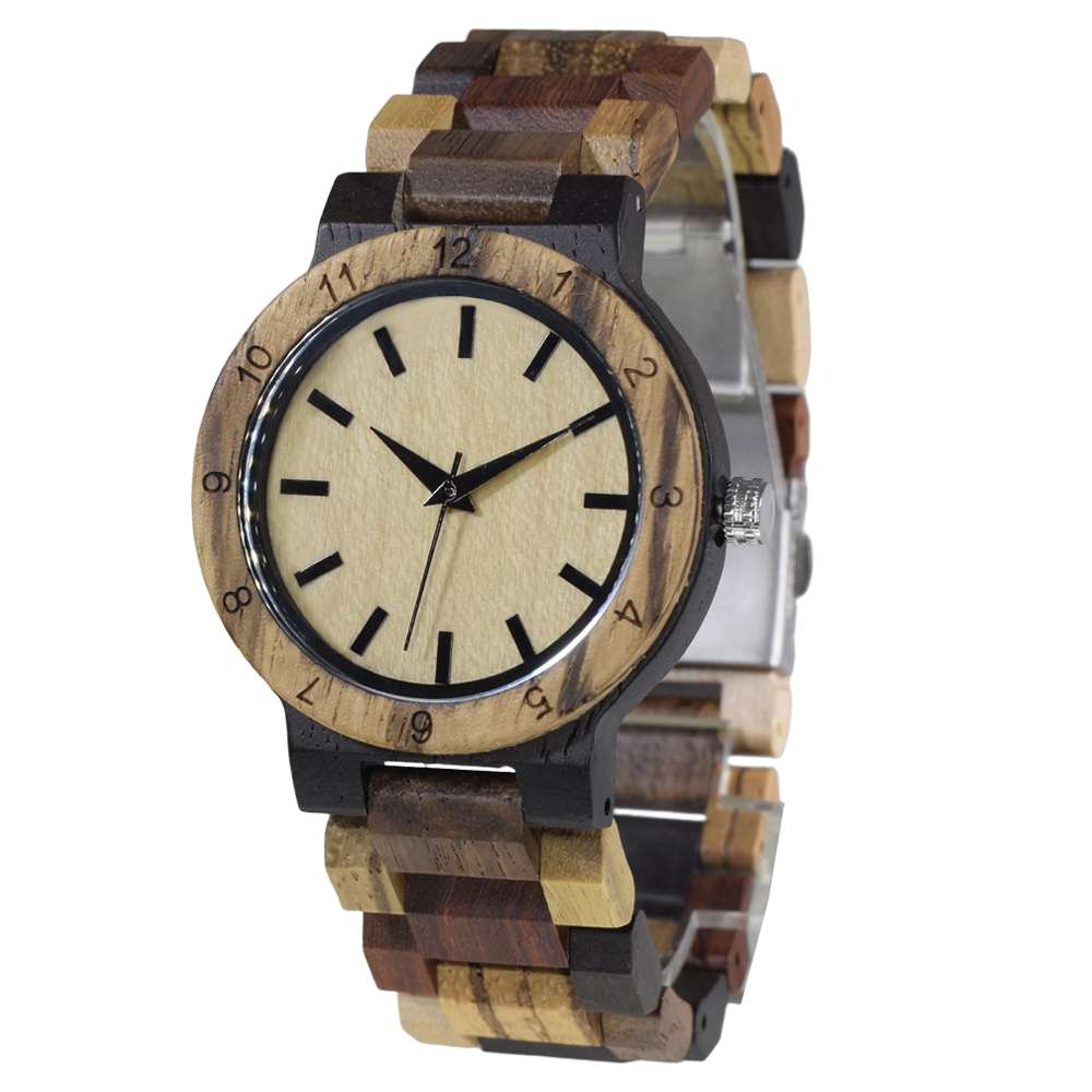 Woodworking Women - Mixed Tone Natural Wood Watch For