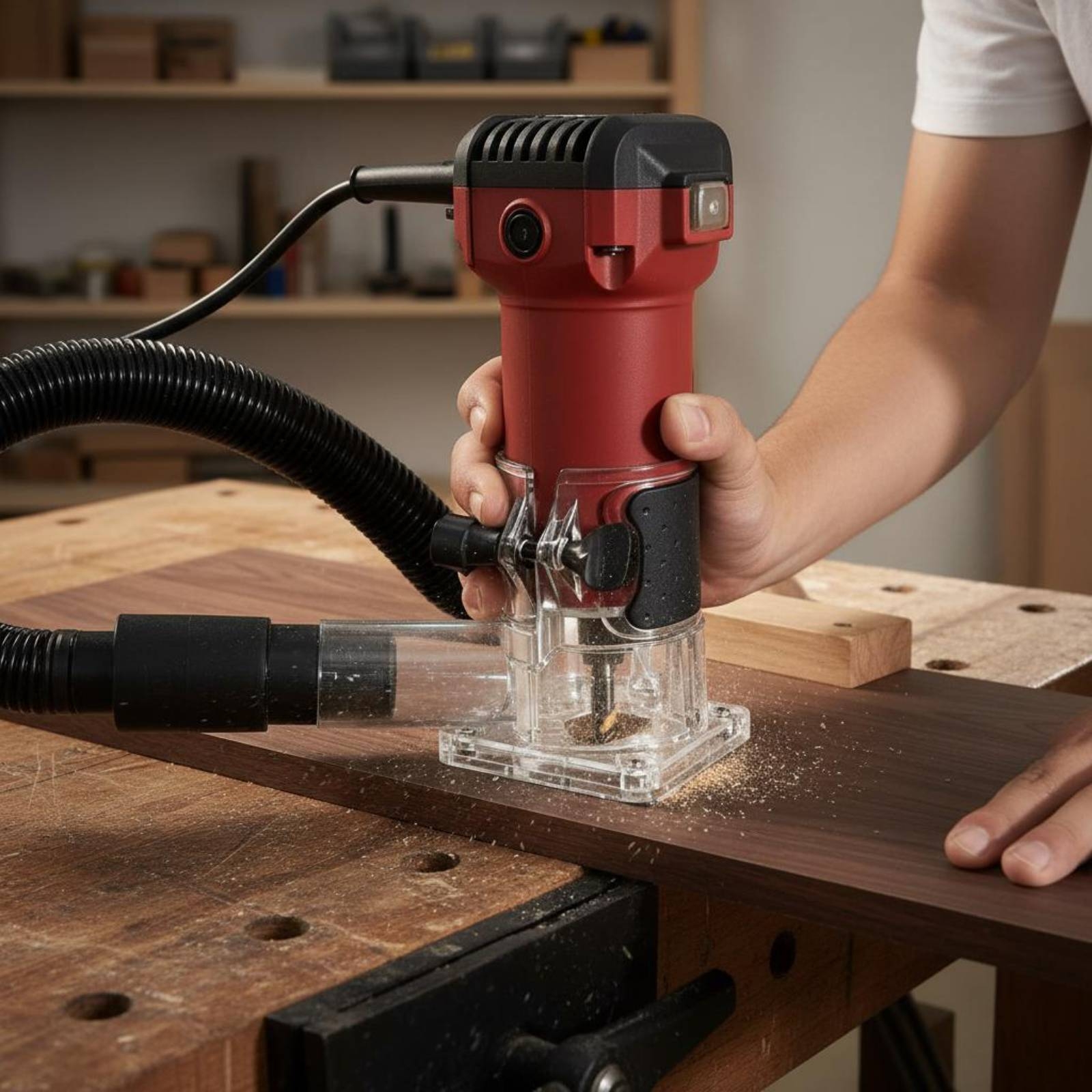 Woodworking Dust Collection - Transparent Router Dust Hood Wear-Resistant Woodworking