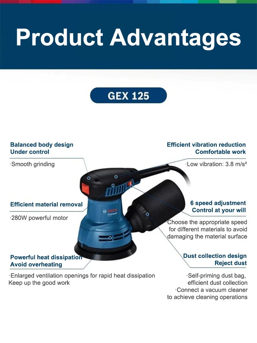 Bosch GEX125 280W Multifunctio - Woodworking Machinery incelemesi ve fiyatı