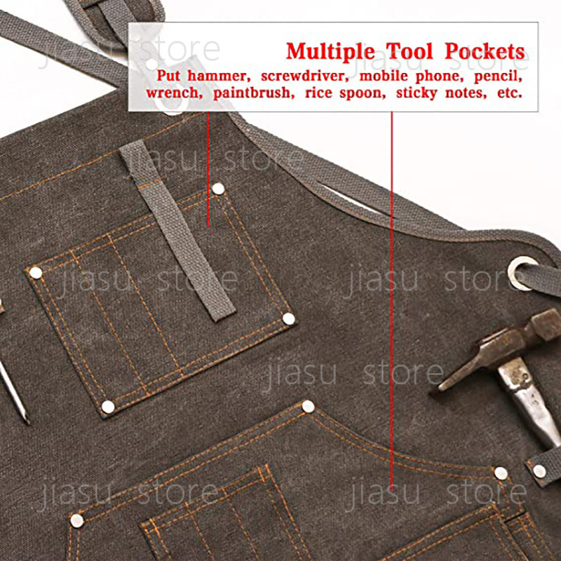 Thick Canvas Tool Apron Custom - Woodworking Logo Design Free incelemesi ve fiyatı