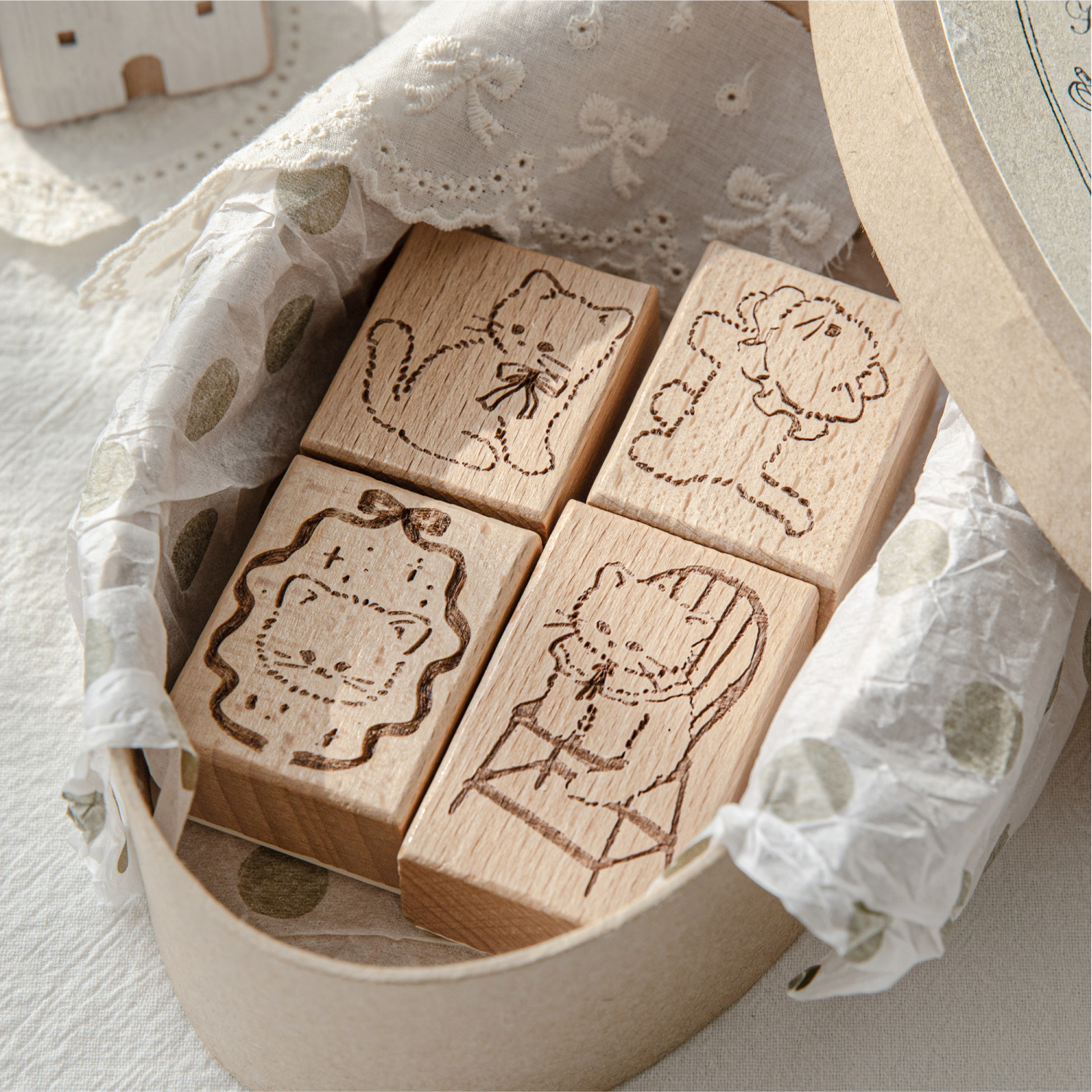 Cartoon Cute Cat Wood Stamp fo - Woodworking Hobby incelemesi ve fiyatı